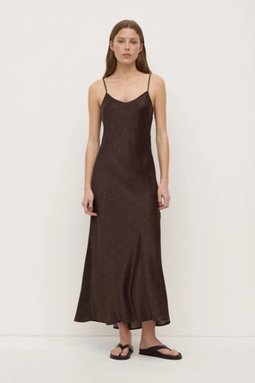 Pippa Dot Silk Slip Dress boho vibe