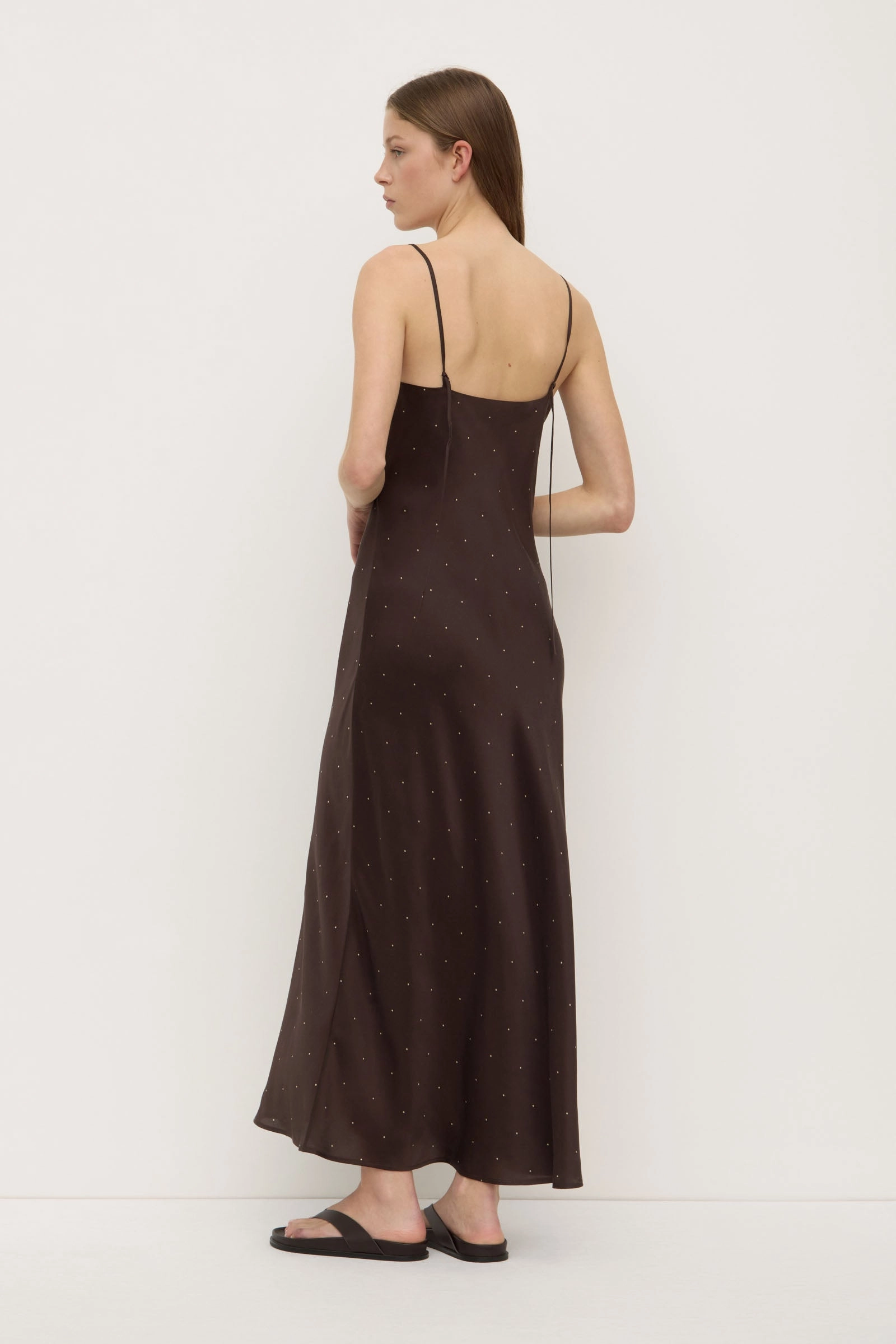 Belted-Style Pippa Dot Silk Slip Dress