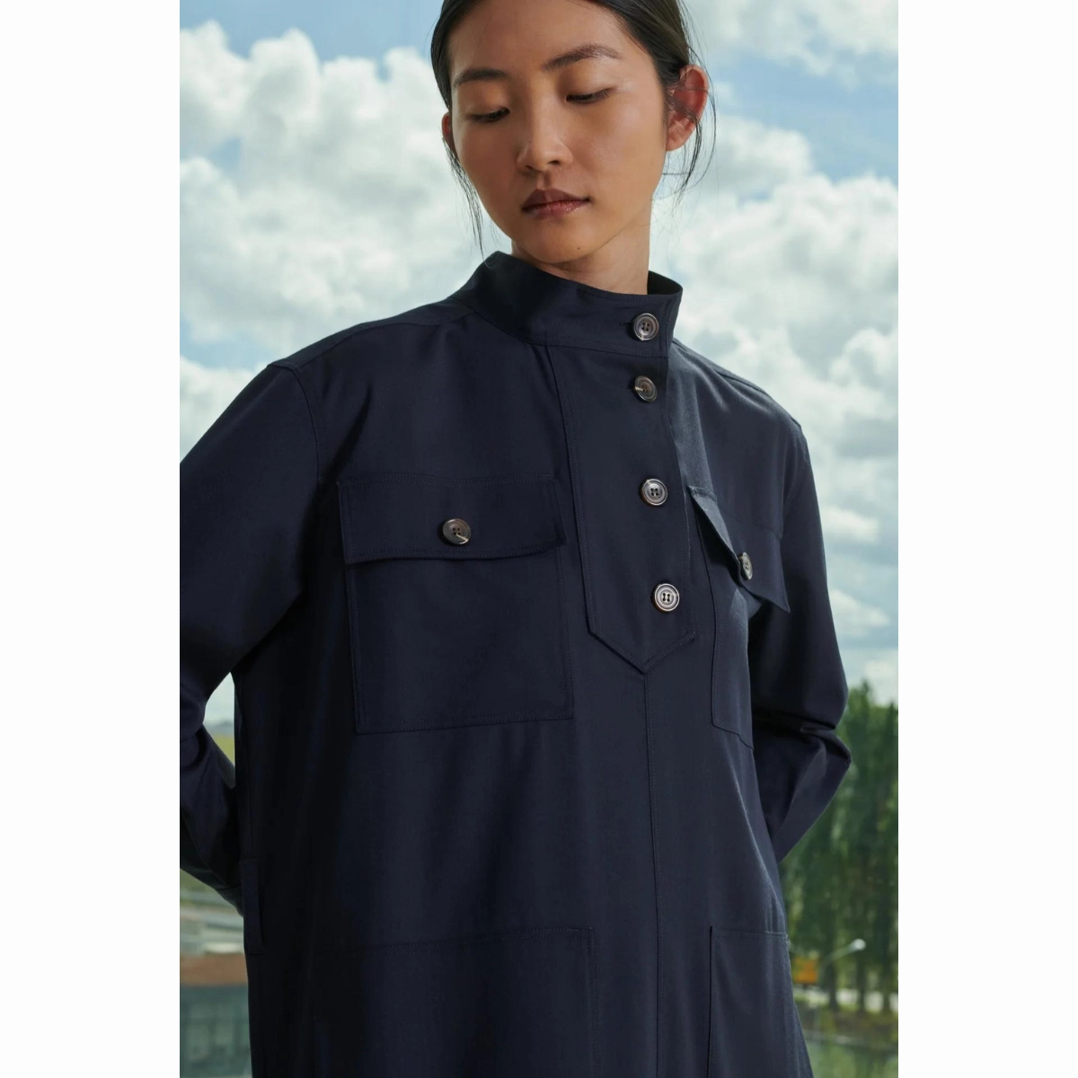 Navy Villamar Dress Smile Glow