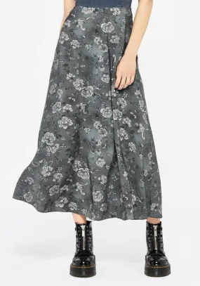 Crossback Strap Meadow Floral Serpent Print Midaxi Skirt