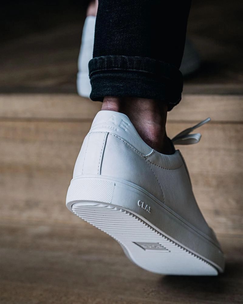 Triple White Leather Sneakers (unisex) Grounded Footbed athletic chic