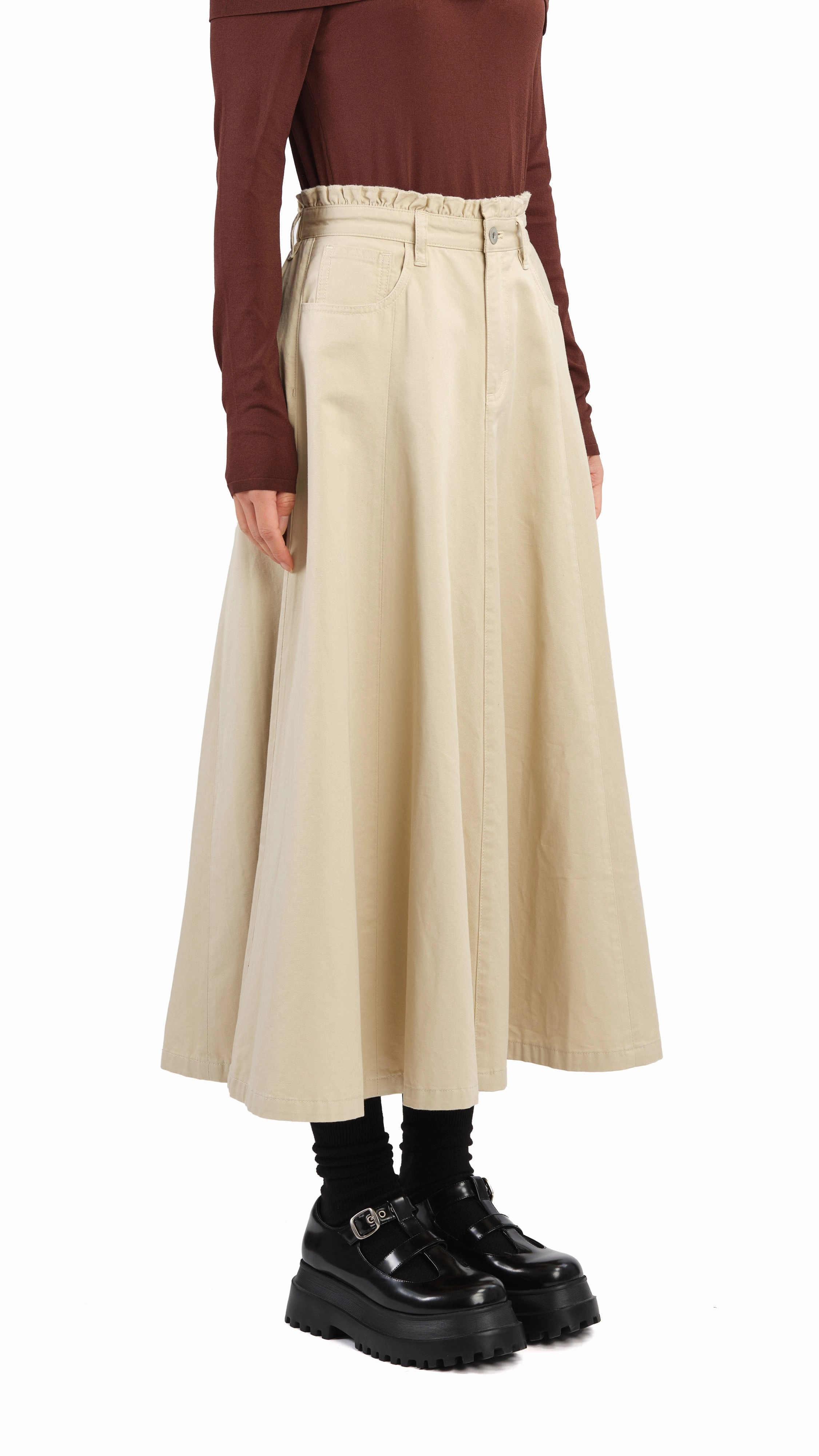 Ruffles Trim Skirt Outfit Diary Crisp Edge