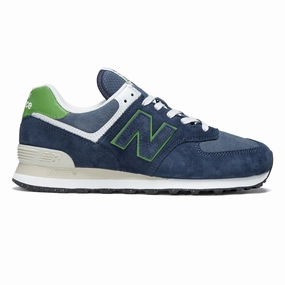 New Balance 574 Shoes - Navy/Alpine Green Grip Flow