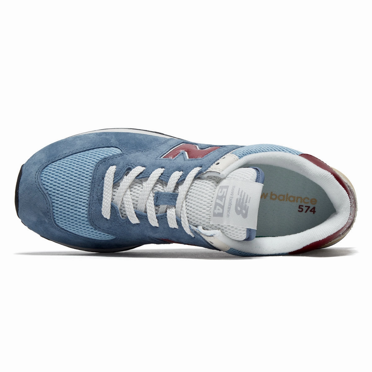 New Balance 574 Shoes - Shoreline Blue Cushioned Midsole Geometry Lightweight Knit Fabric