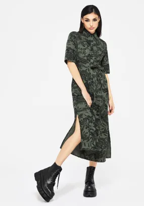 Daily Go Bashe Cotton Midaxi Shirt Dress - Green