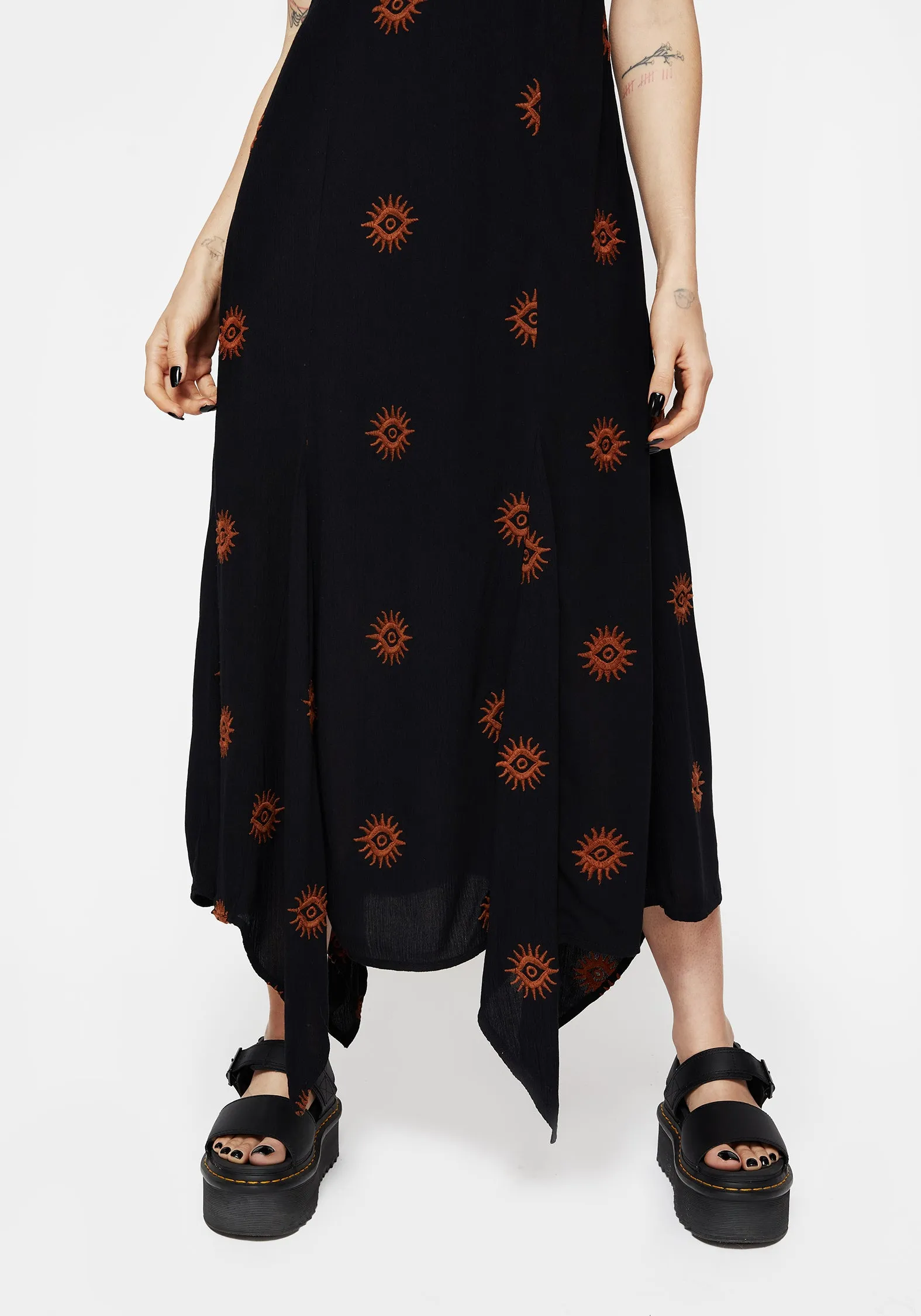 Solstice Embroidered Cami Hanky Hem Midaxi Dress Simple Yet Elegant
