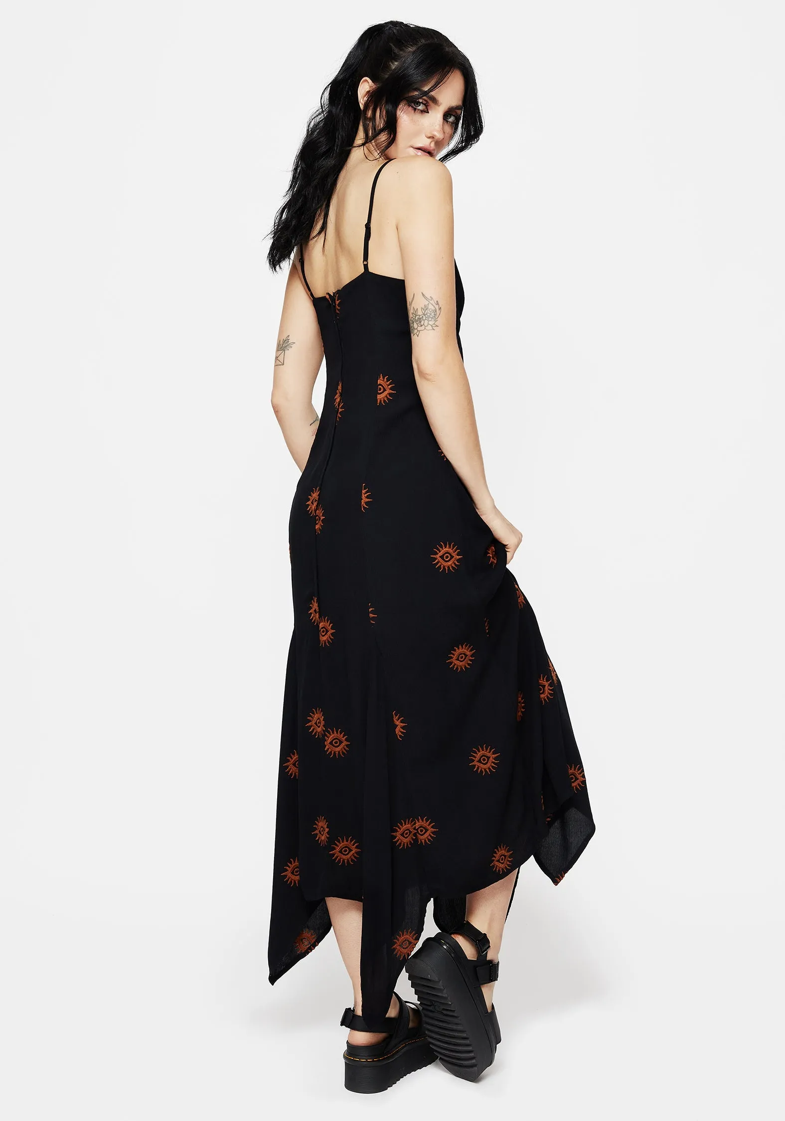 Solstice Embroidered Cami Hanky Hem Midaxi Dress Cool Form