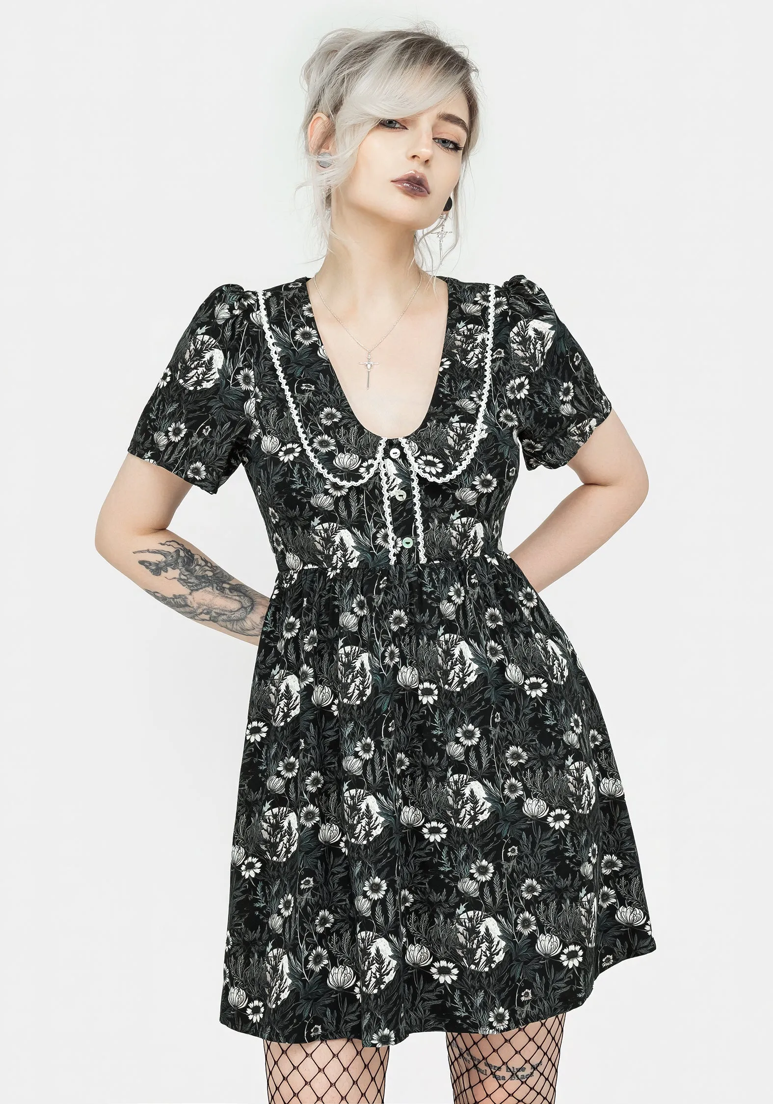 Airy Comfort Nightbloom Collared Mini Dress