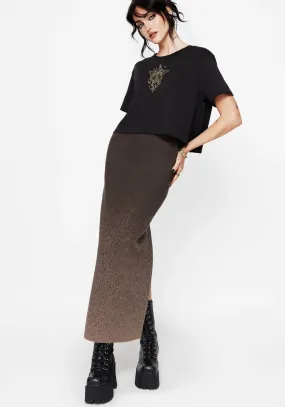 Basic Layers Nightjar Ombre Knit Maxi Skirt - Taupe