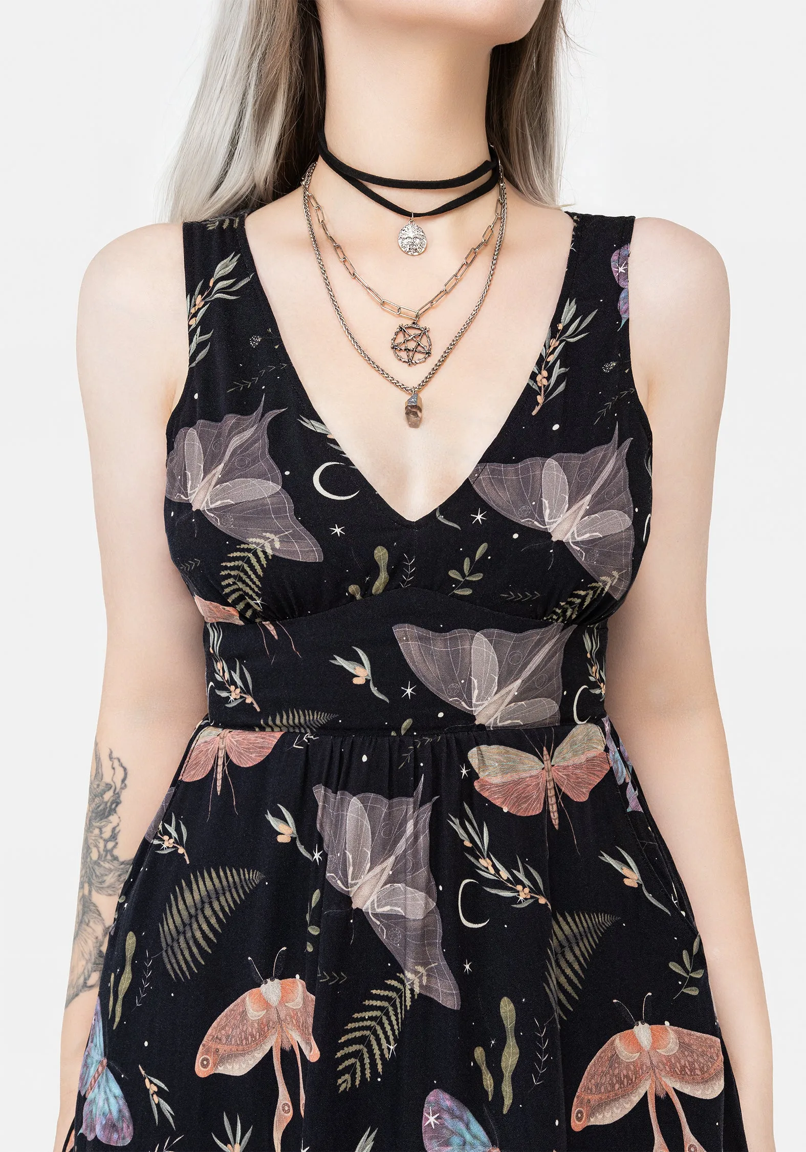 Nightmoth Corset Mini Dress Subtle Stitch Back Detail
