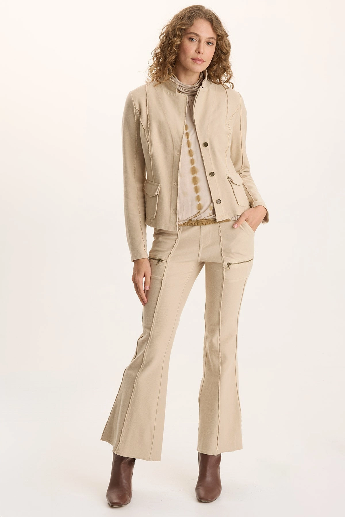 UV Protection Sporty Fit Ninian Twill Knit Zipper Pocket Flared Pant