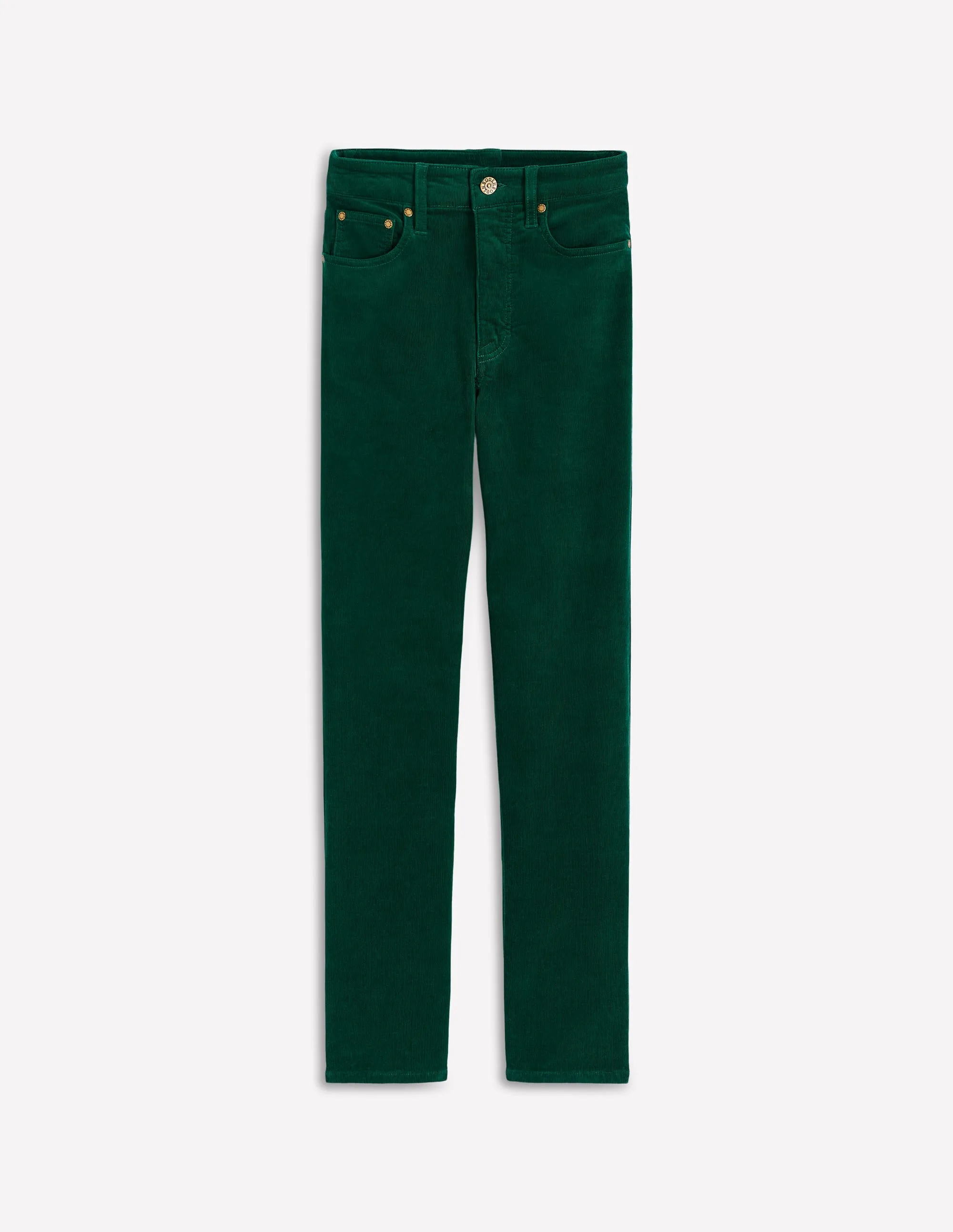 OdorResistant High-Waisted Cord Slim Jeans-Emerald Night