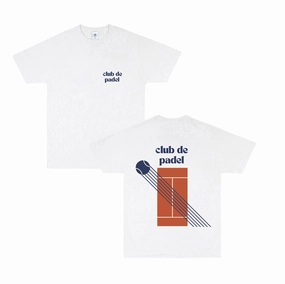 Breathable Material Layering Piece Club de Padel 'Court' Tee - White