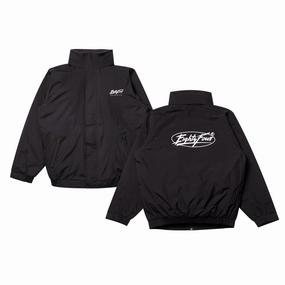 Cozy Hood Detail Fashion Forward Layer Vice 84 'Classics' Retro Jacket - Black