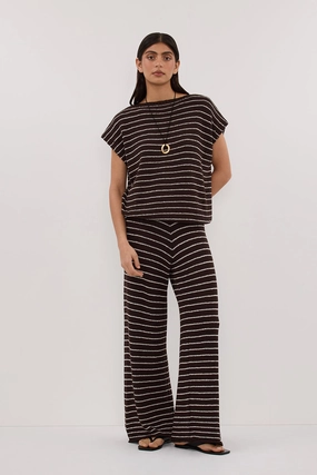 Low-rise style ASPEN CHOC STRIPE KNIT PANT