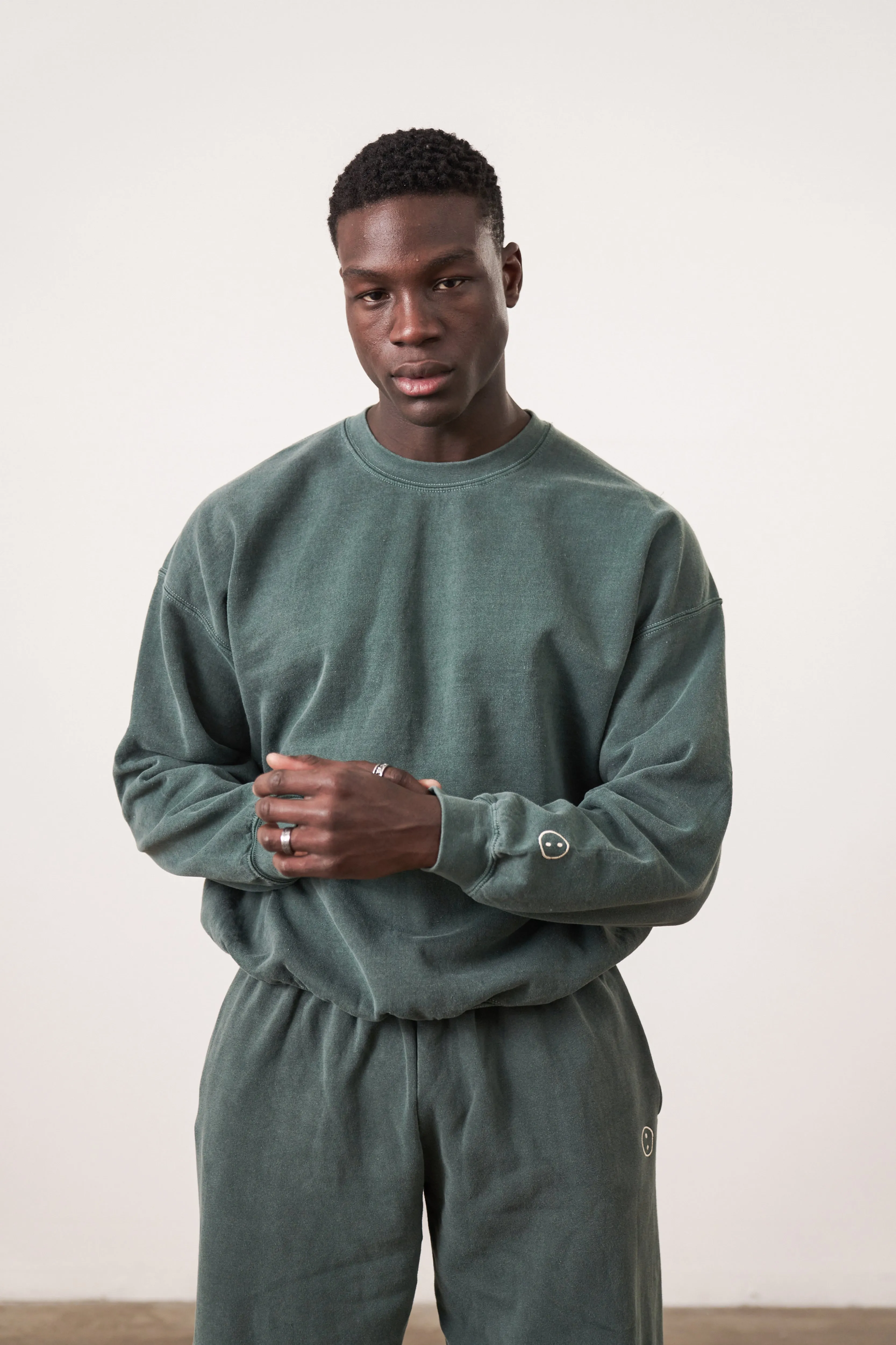 Functional Comfort Essentials Vintage Washed Sweater - Forest