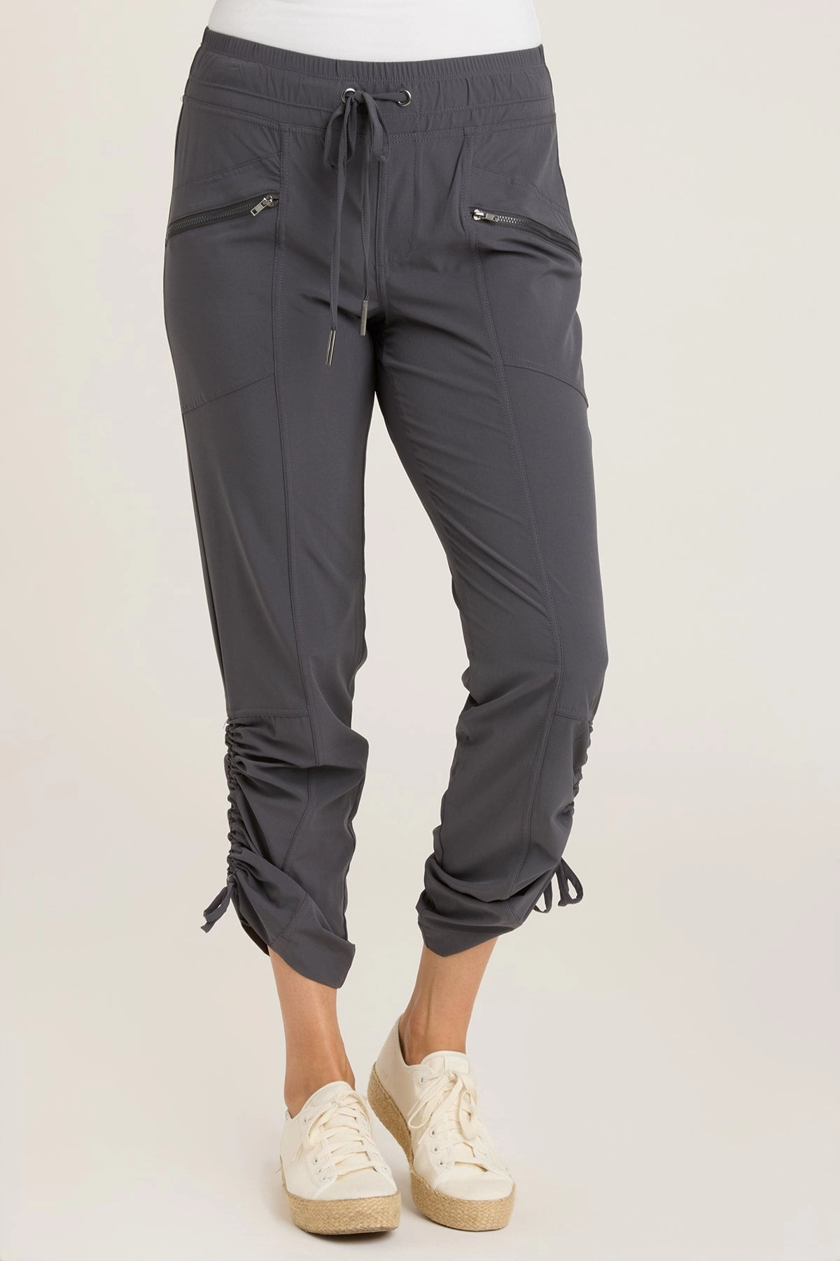 Moisture Management Perfect Design Runyon Whisper Stretch Adjustable Ruched Active Pant
