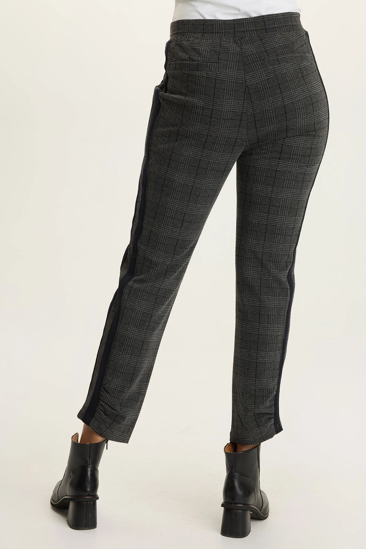 Nestor Plaid   Stripe Ponte Pant Anti Static Material Quick Fit