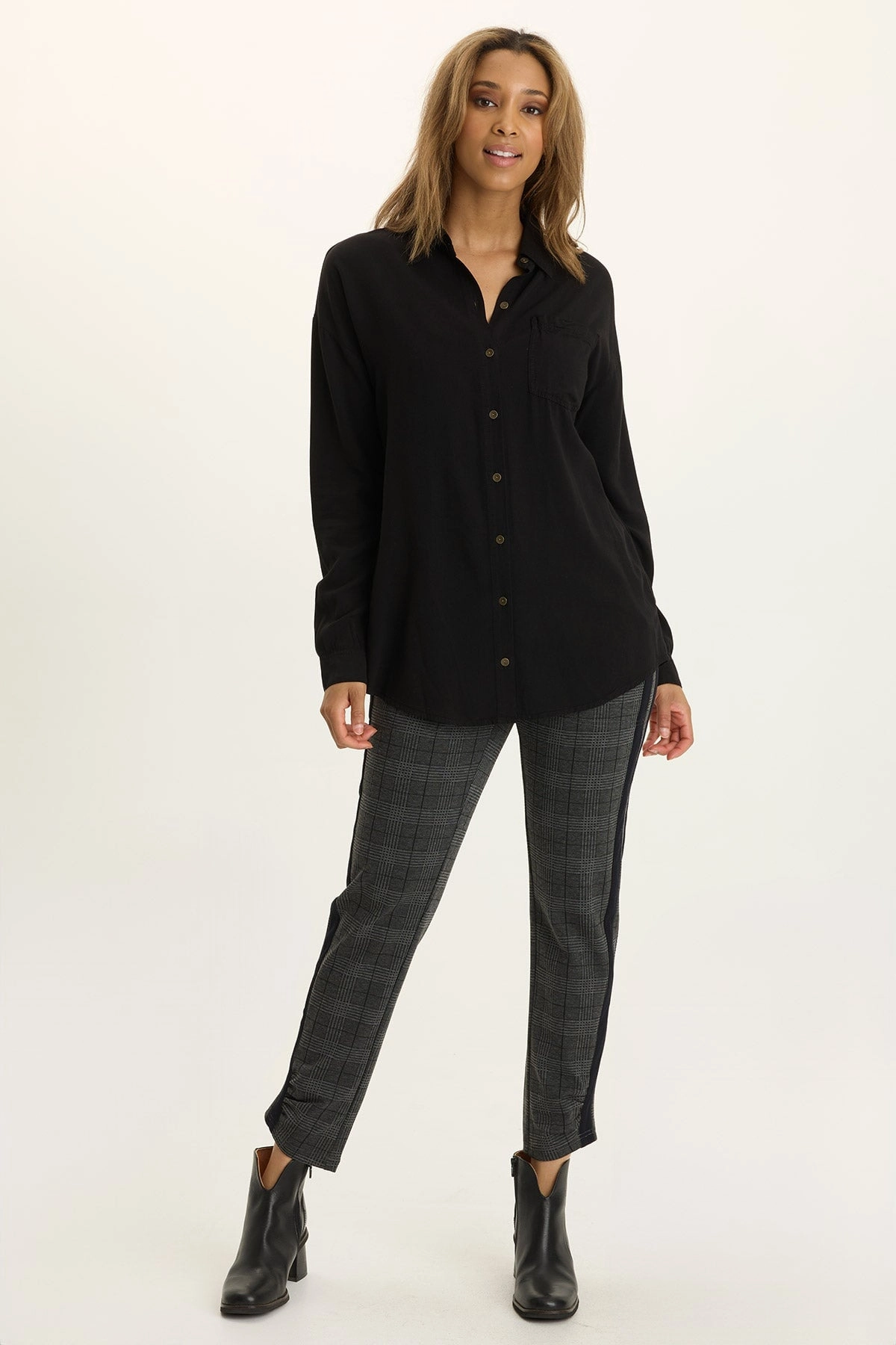 Nestor Plaid   Stripe Ponte Pant Functional Design Wear