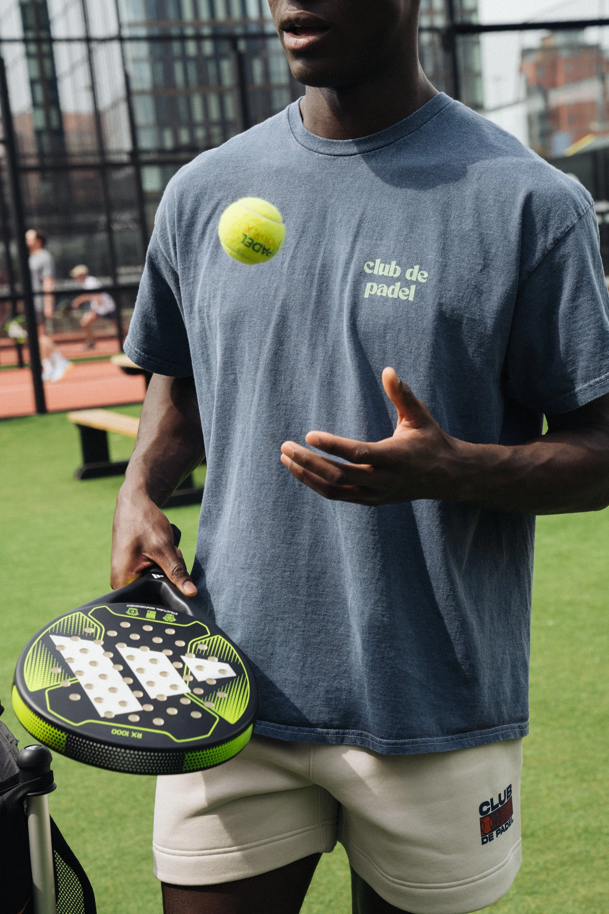 Club de Padel 'Summer Court' Vintage Washed Tee - Navy Fashion Comfort Urban Casual Look