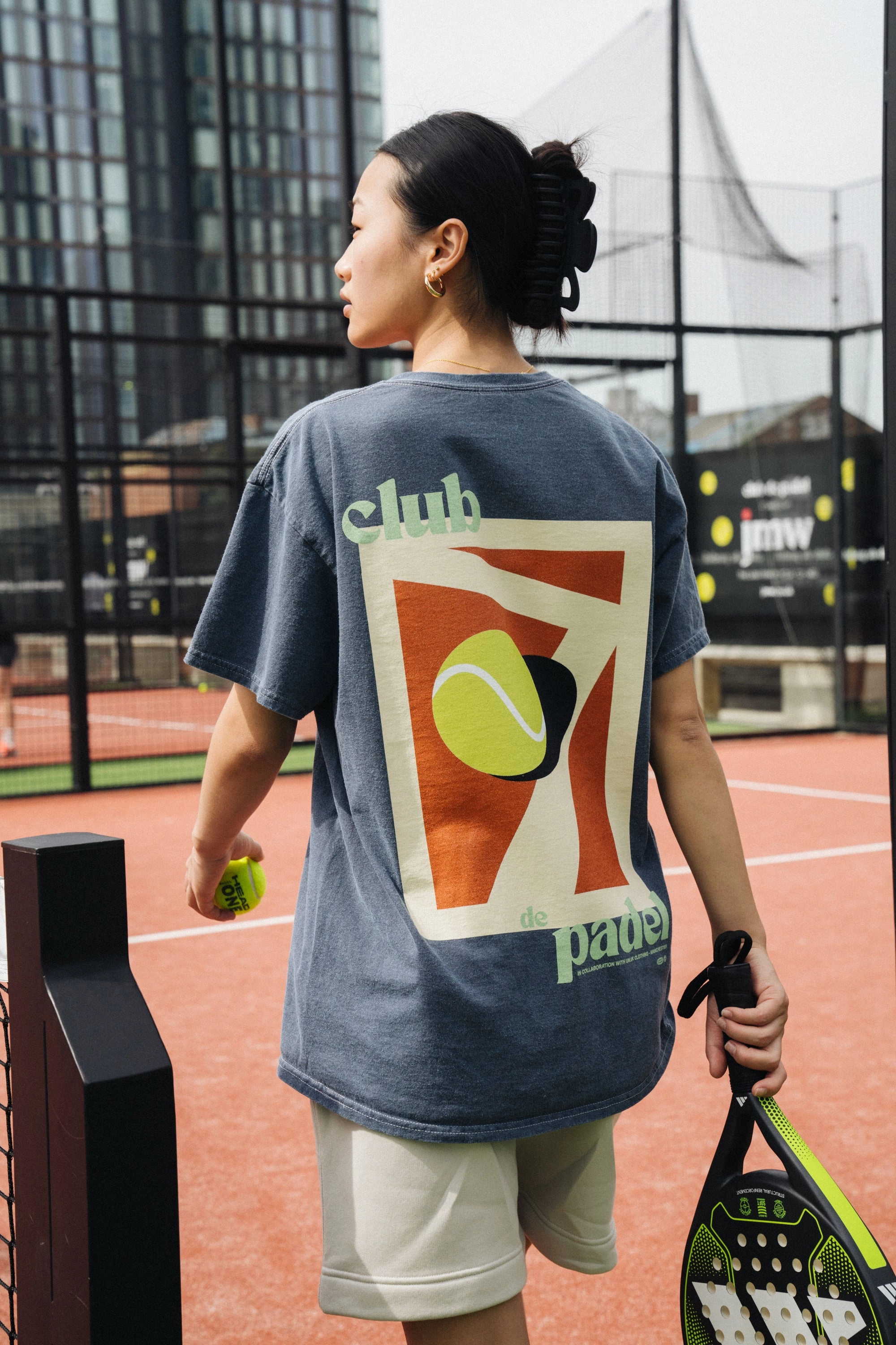 Active Look Club de Padel 'Summer Court' Vintage Washed Tee - Navy