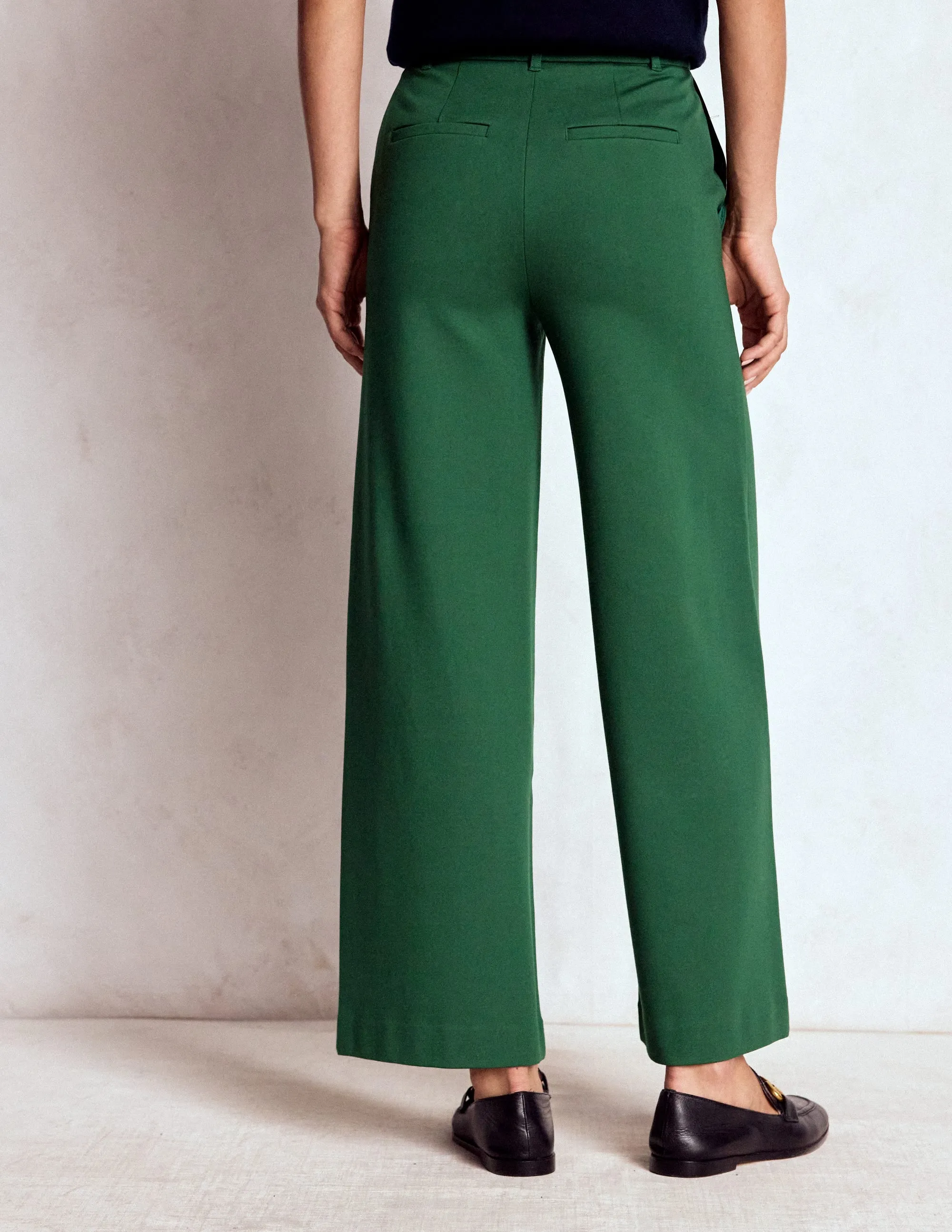 Belgravia Ponte Crop Trousers-Hunter Green AbrasionResistantFabric Outdoor activities