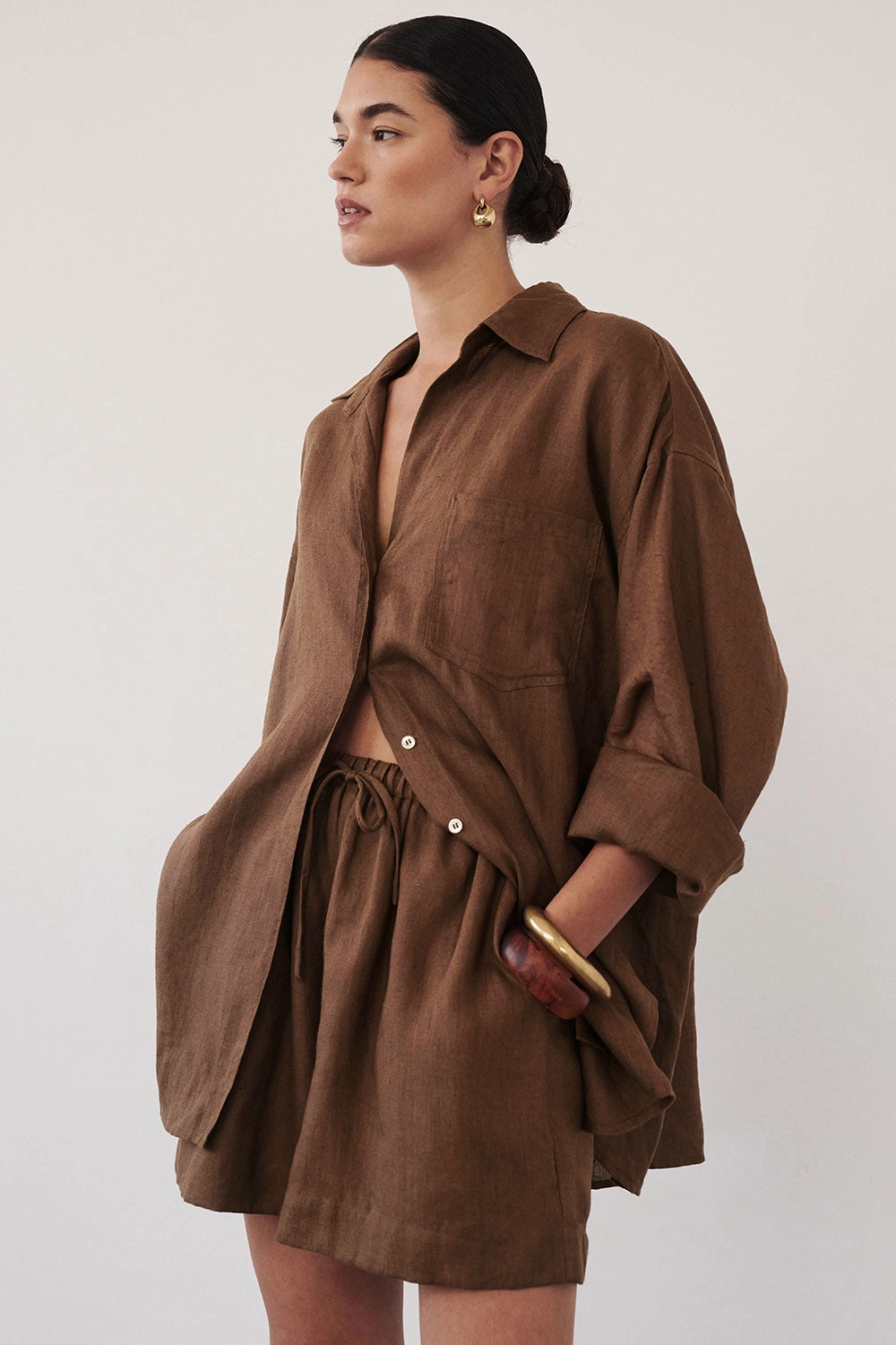 LUNE FONDANT LINEN SHORT On-the-Go Shorts Mood Casual