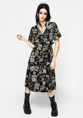 Heresy Wrap Midi Dress Jewel-Tone