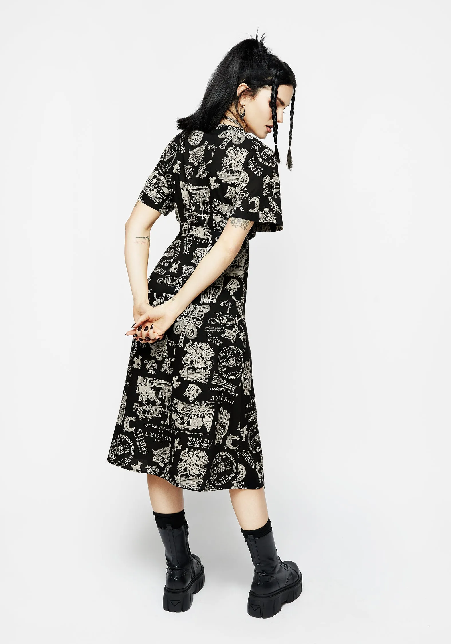 Feather Light Natural Drape Heresy Wrap Midi Dress