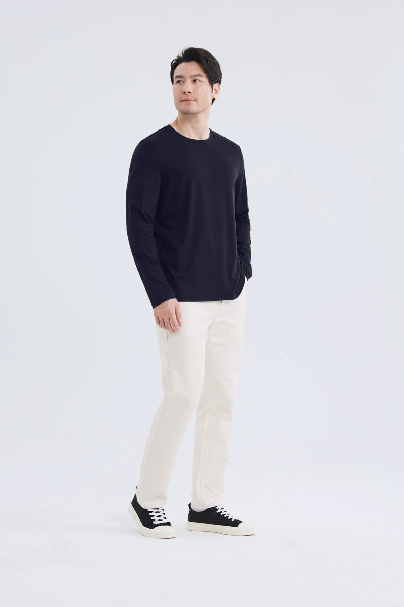 ReinforcedHems HeatGuard Crew Neck Long Sleeve T-Shirt | Navy NNY096