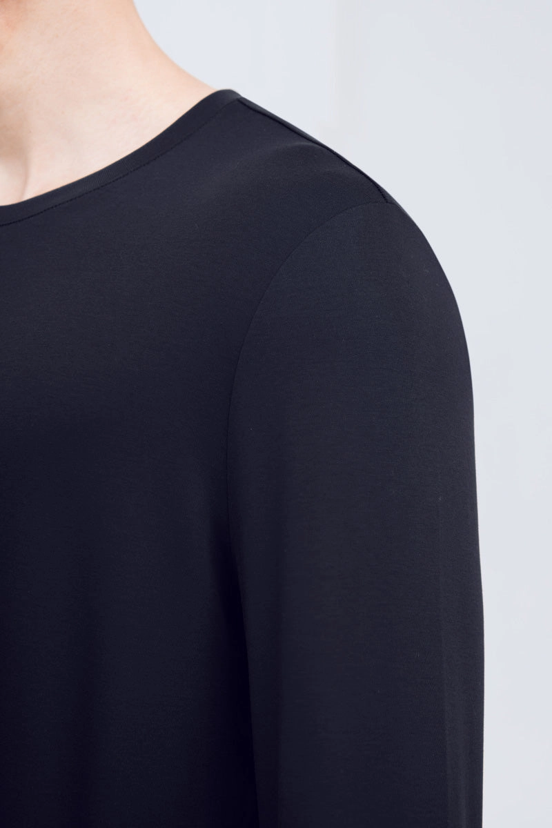 hypoallergenic material HeatGuard Crew Neck Long Sleeve T-Shirt | Navy NNY096