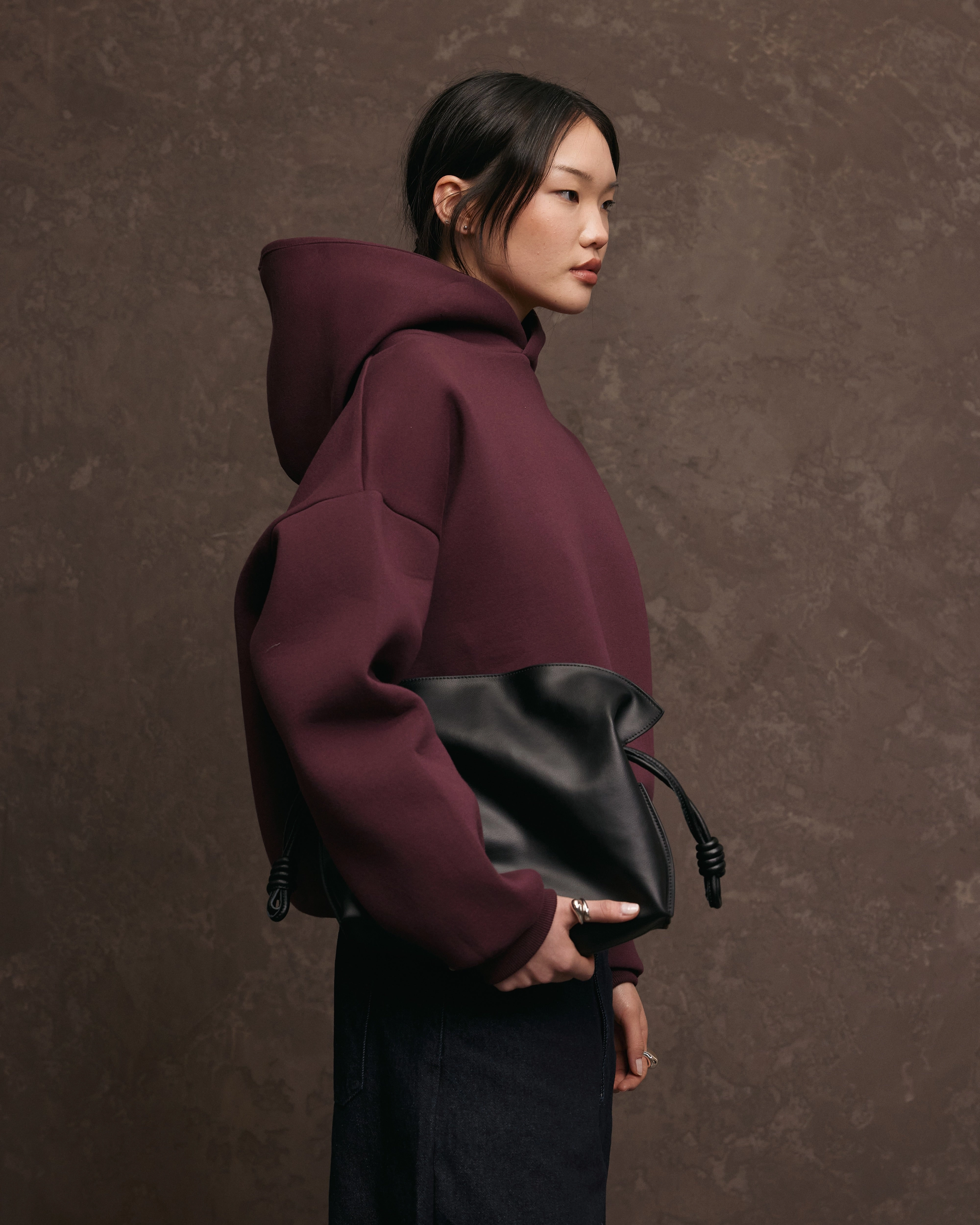 Extended Back Length Athletic Tailoring Nothing Nimbus Hoodie | Mulberry