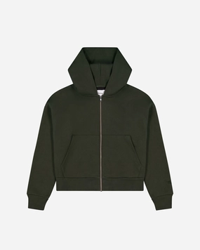 Nothing Zip Up Hoodie | Olive Subtle pattern Opossum like