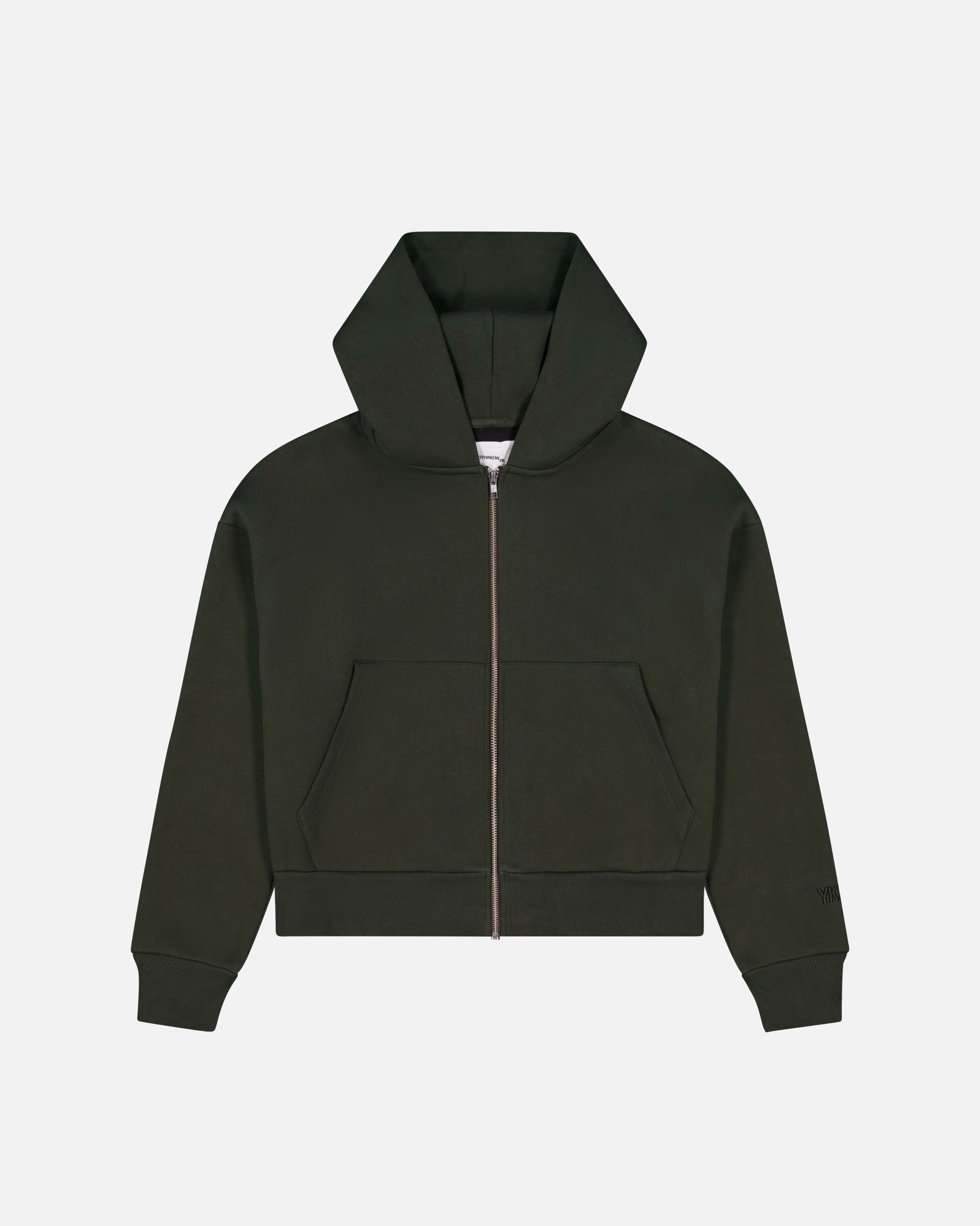 Nothing Zip Up Hoodie | Olive Subtle pattern Opossum like