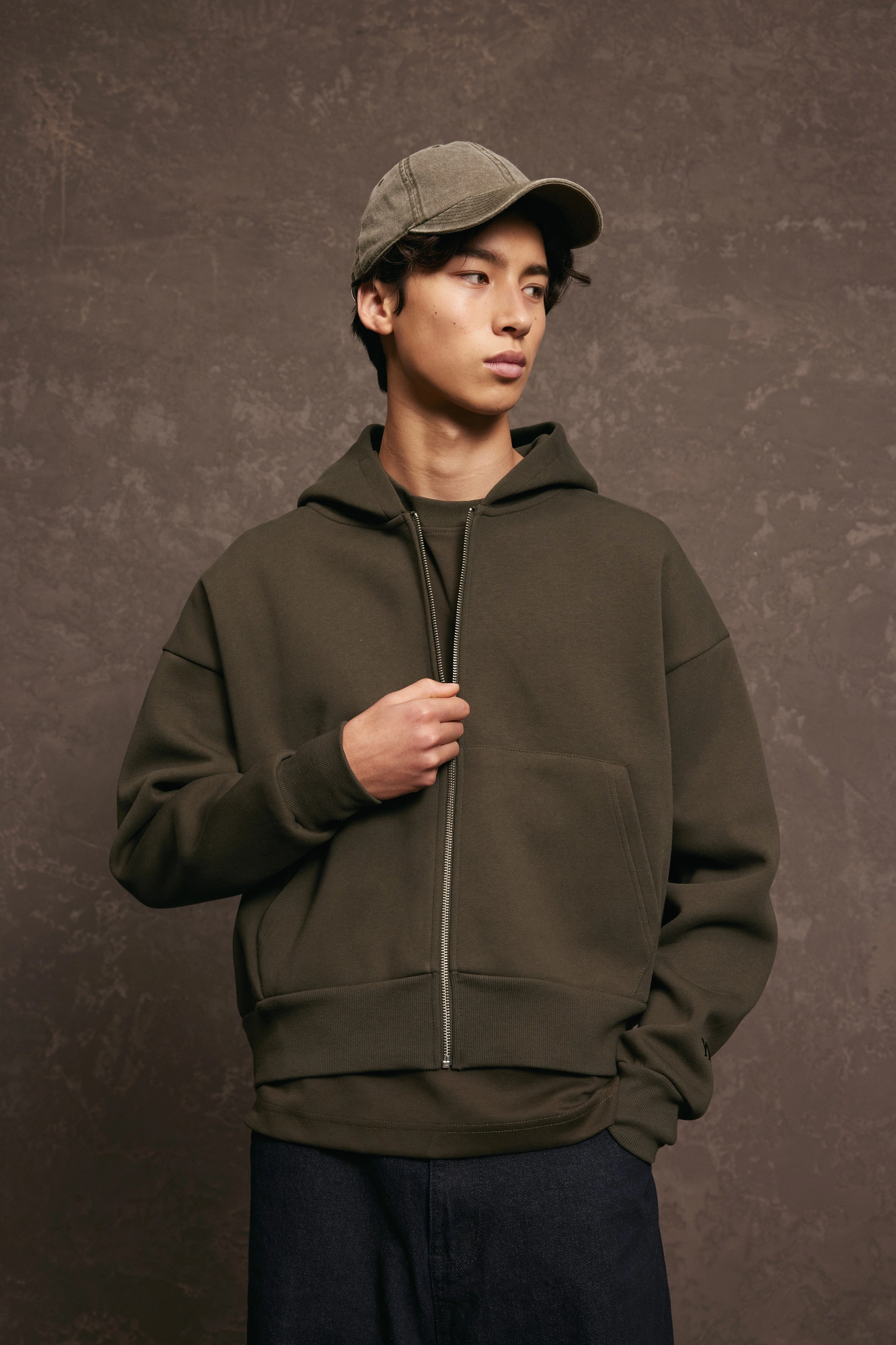Nothing Zip Up Hoodie | Olive Street Fashion Low Profile Branding