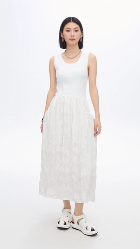 Chic Tone Quick Look Nylon Patch Knit Dress
