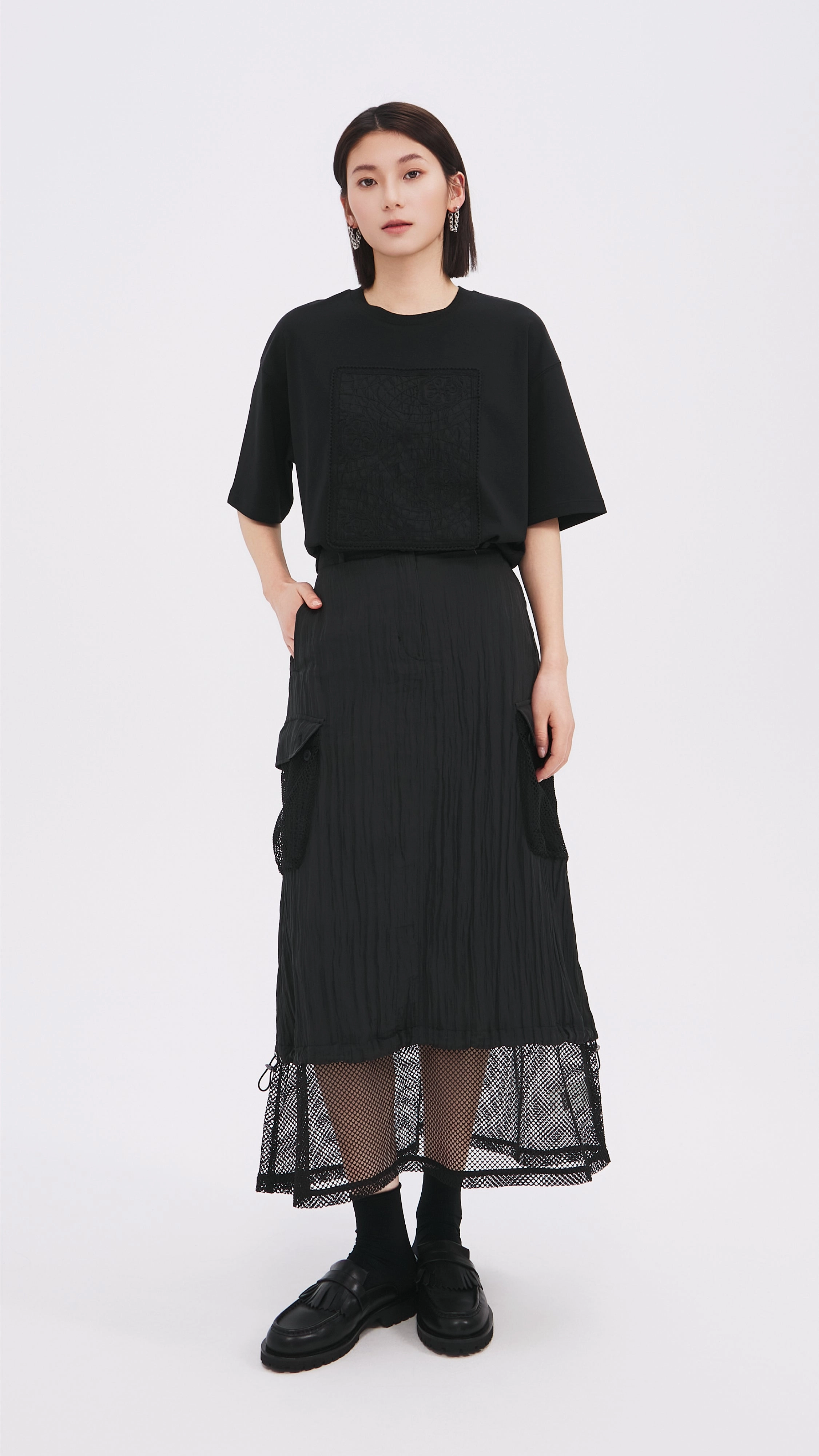 Fashion Tones Nylon Patch Skirt