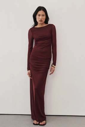 Back Slit Collector??s Item NYRA WINE COLUMN MIDI SKIRT