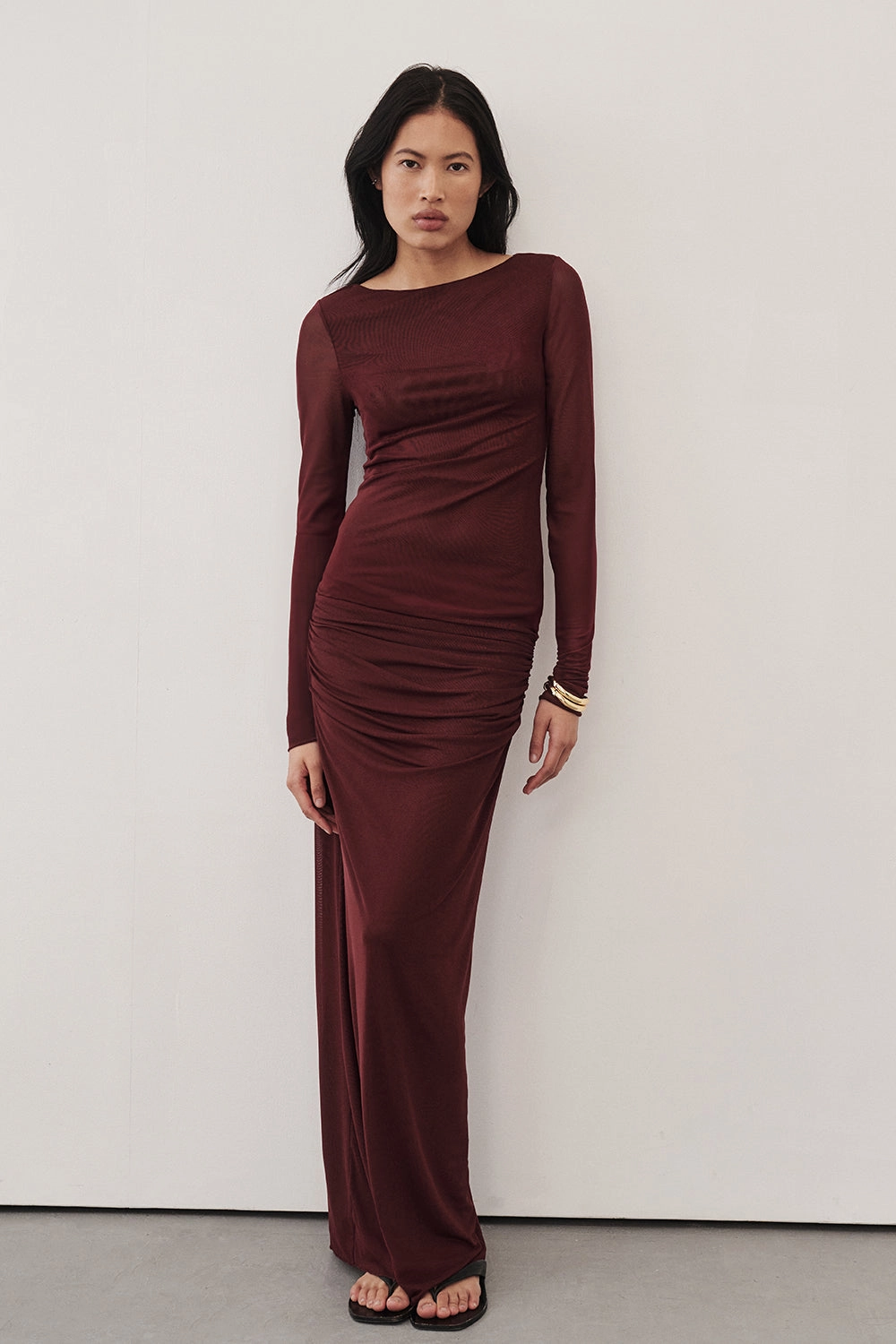 NYRA WINE COLUMN MIDI SKIRT Mini length