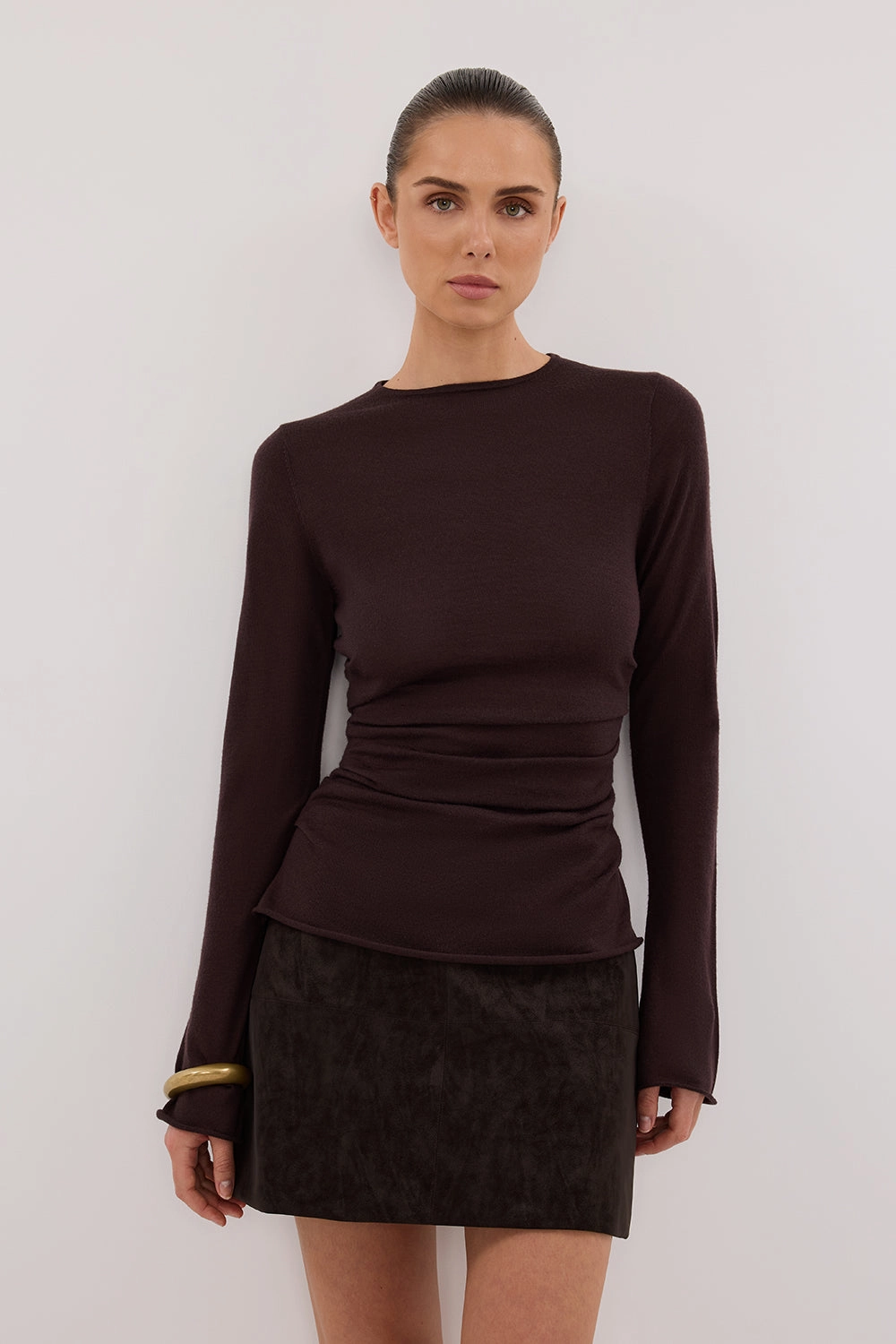 OAKLAND CHOC FAUX SUEDE MINI SKIRT Seasonal special
