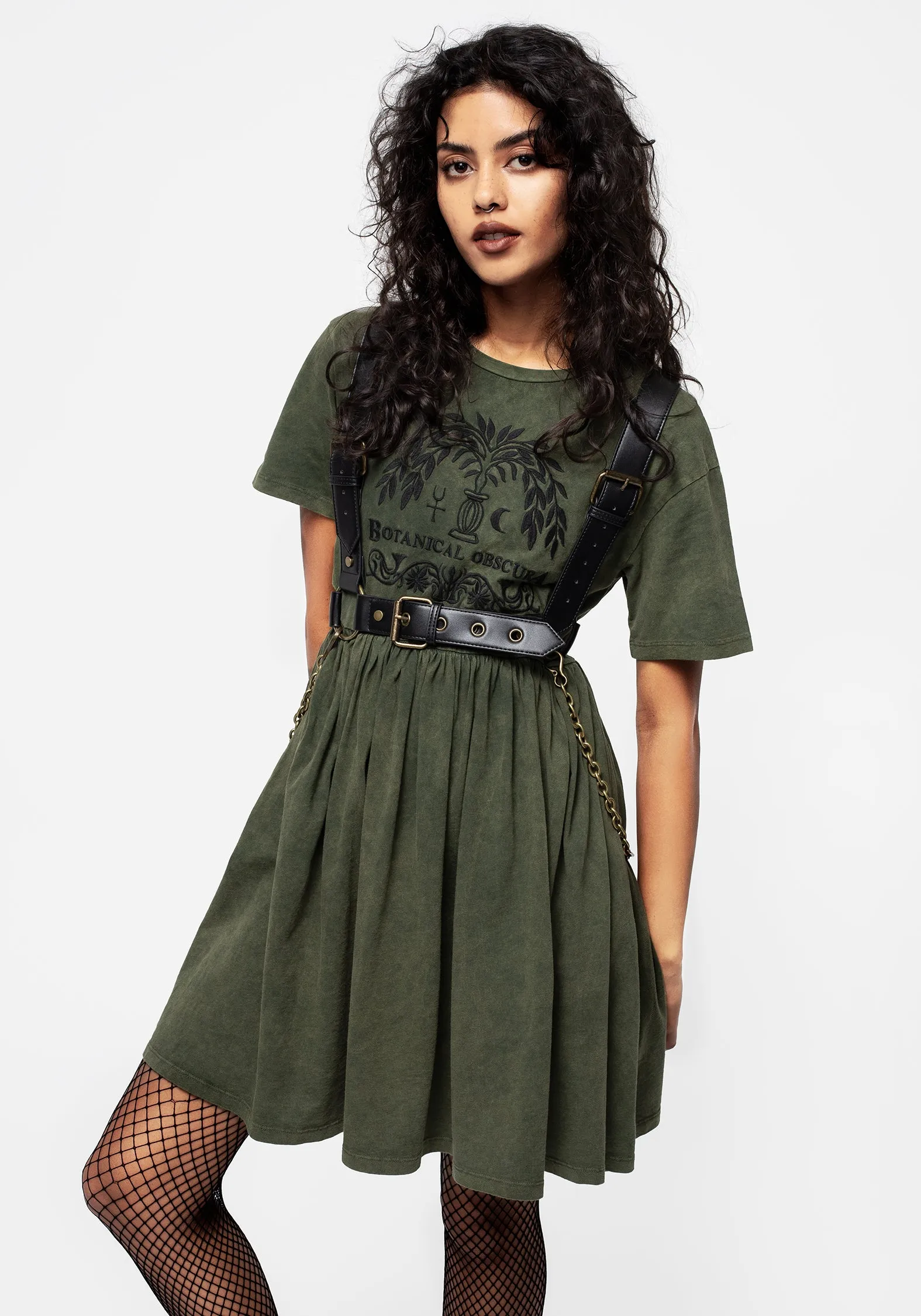 Obscura Graphic Print Mini Skater Dress Urban Casual All Occasion