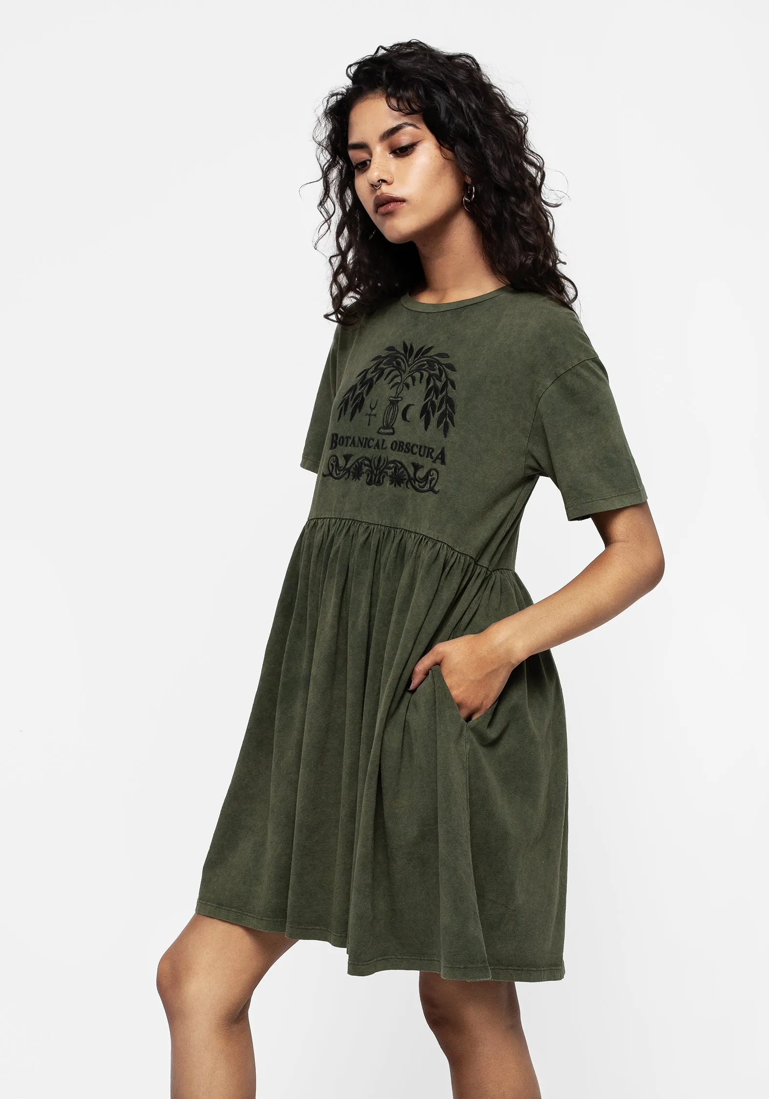 Obscura Graphic Print Mini Skater Dress Satin Layers Wedding-Guest