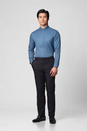 ??Frozen in Tones?? Waterless Dye Button-Down Dress Shirt | Slate Grid 22818N Compact Packing Friends Meetup