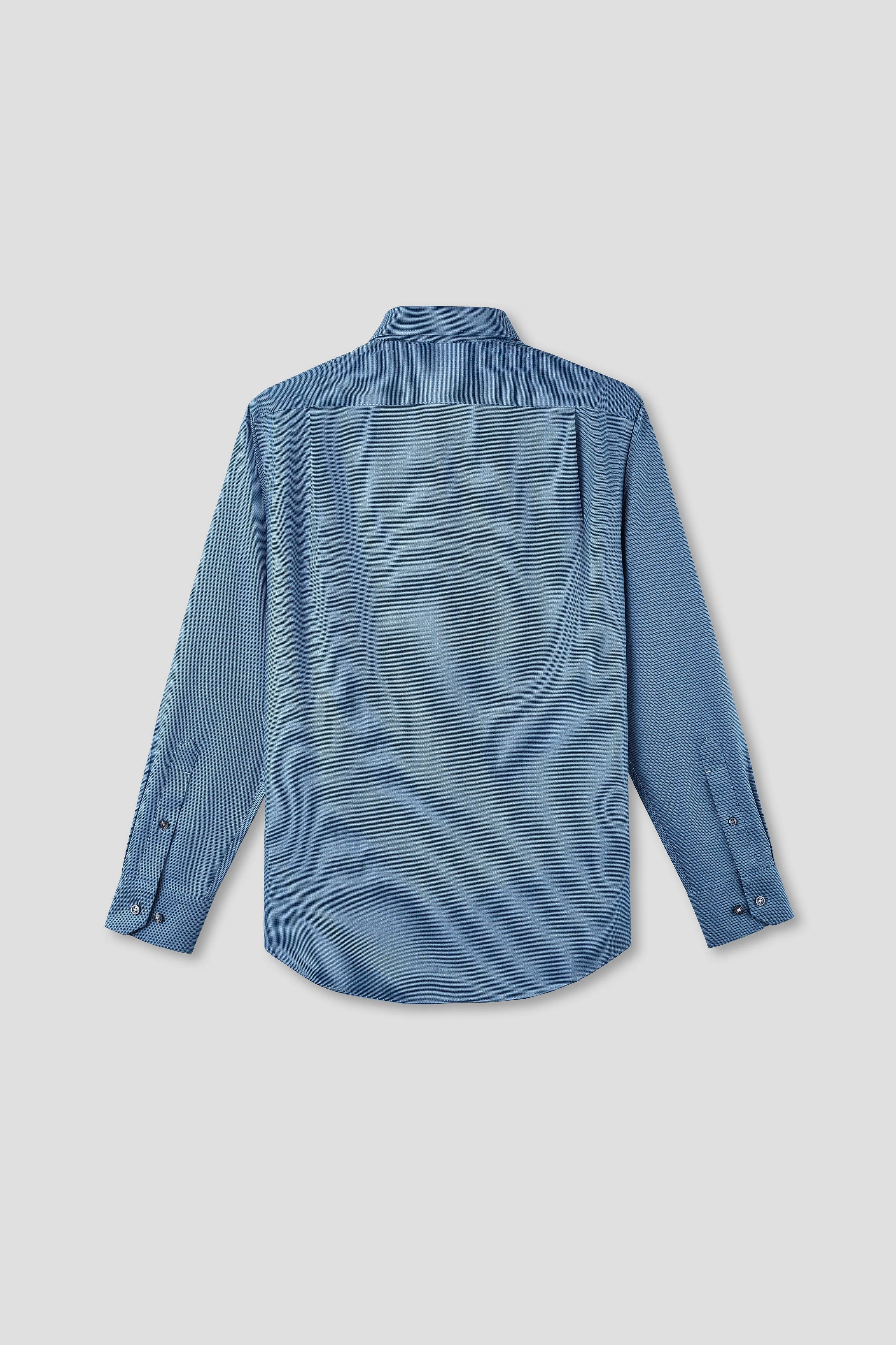 ??Frozen in Tones?? Waterless Dye Button-Down Dress Shirt | Slate Grid 22818N Autumn Look Classy Detail