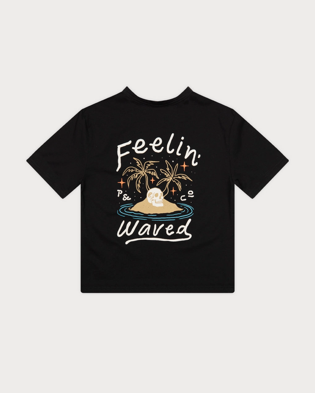 Feelin' Waved Boxy T-Shirt - Washed Black No Shrink Fabric