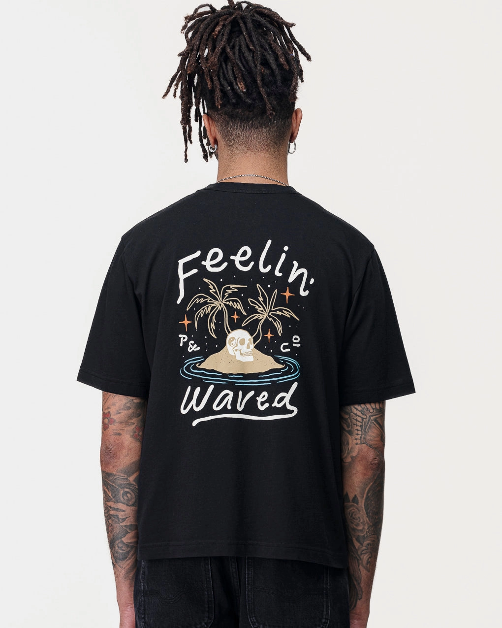 Feelin' Waved Boxy T-Shirt - Washed Black Hypoallergenic Textile