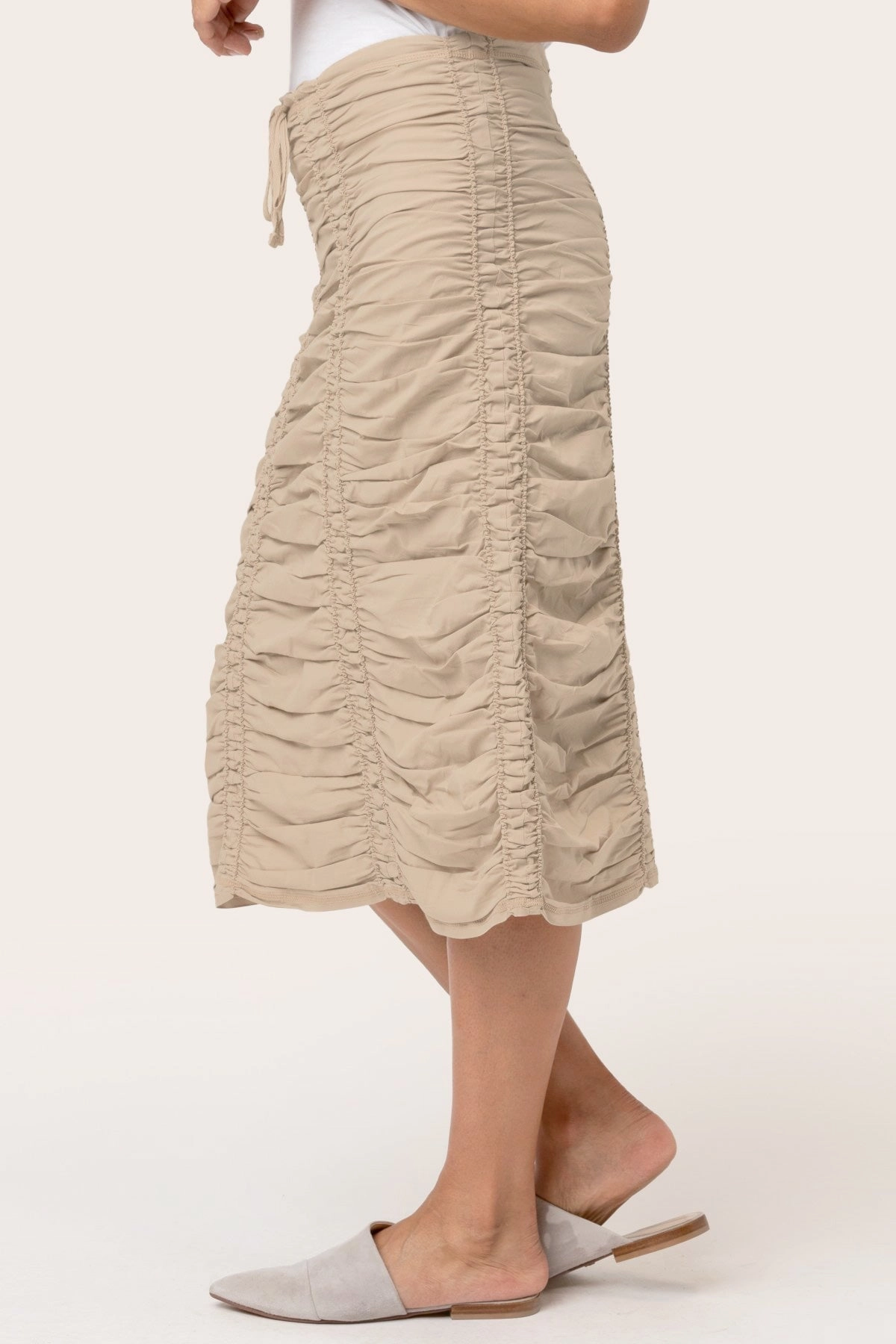 Tropical theme Double Shirred Panel Skirt