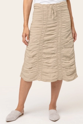 Non Slip Waist Smart Comfort Double Shirred Panel Skirt