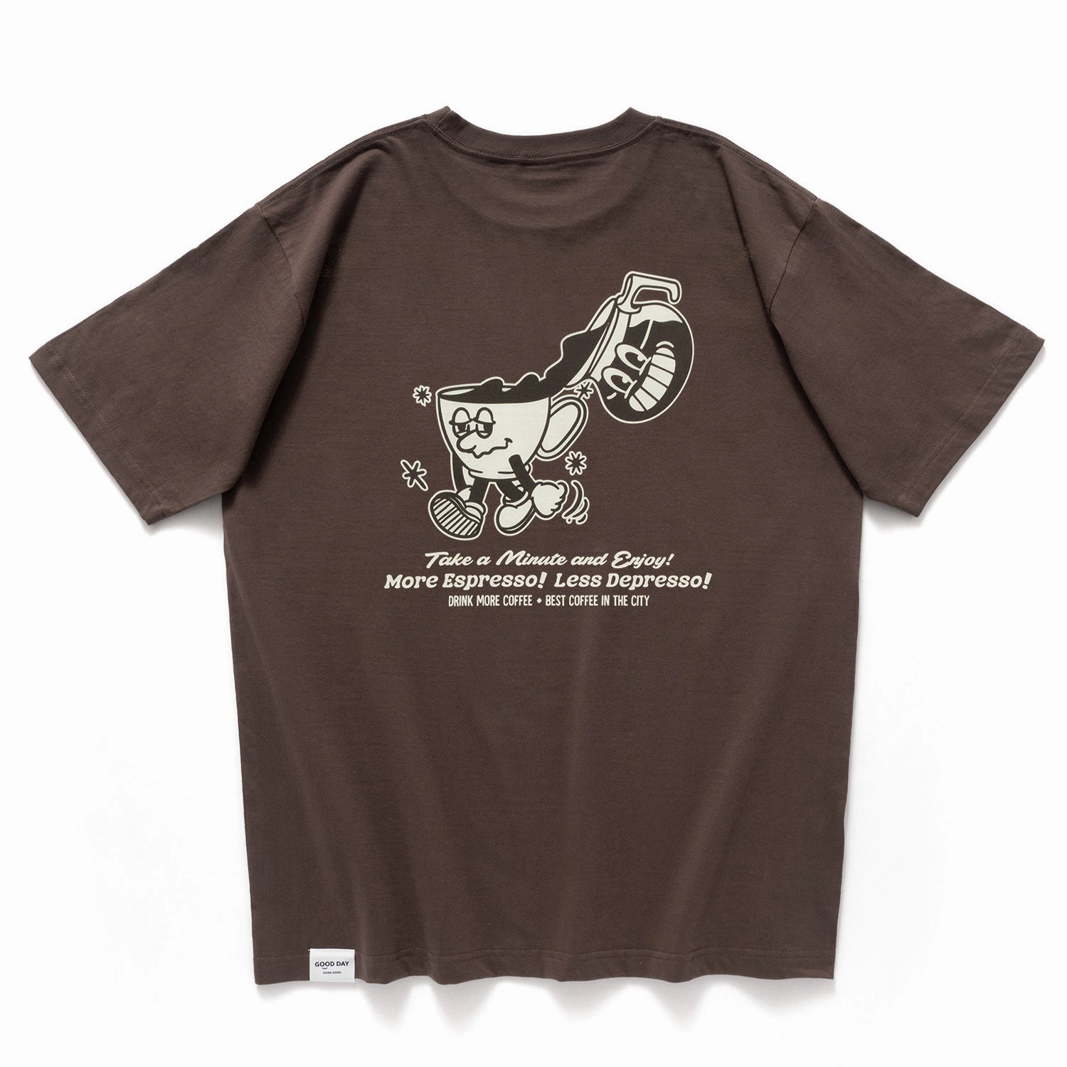 (ZT1755) Coffee Power Graphic Tee Non Restrictive Silhouette