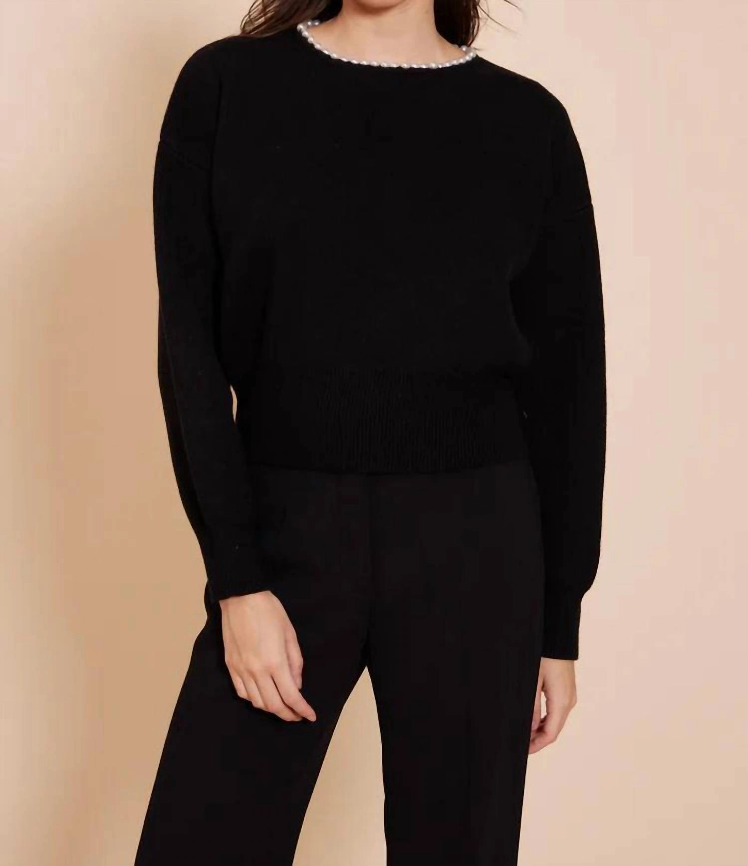 Cozy Style Wear Carota Pearl Sweater In Black